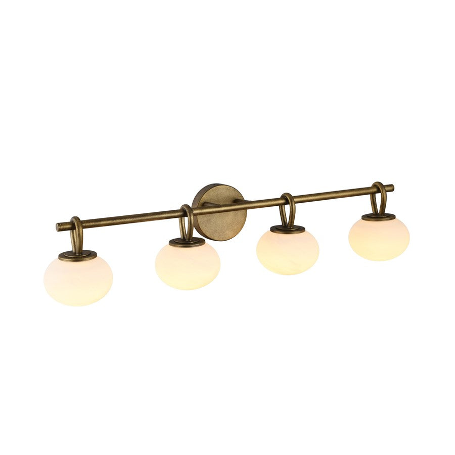 Artcraft Velora 4Lt LED Wall Sconce, Legacy Brass/White Swirl