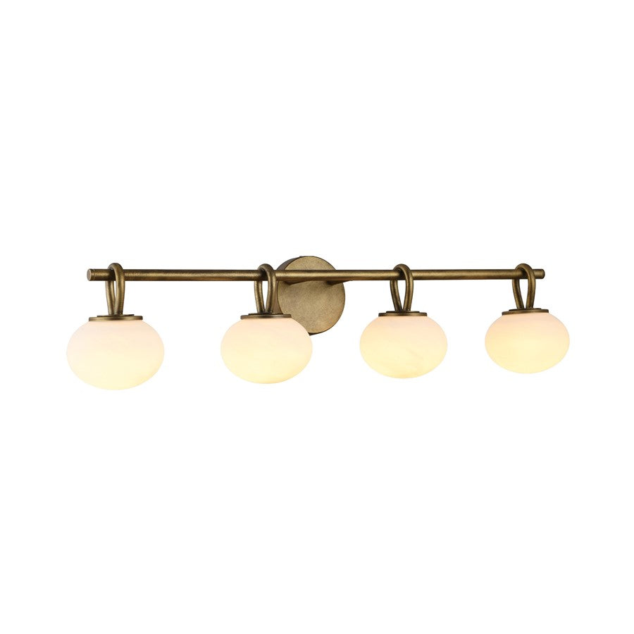 Artcraft Velora 4Lt LED Wall Sconce, Legacy Brass/White Swirl