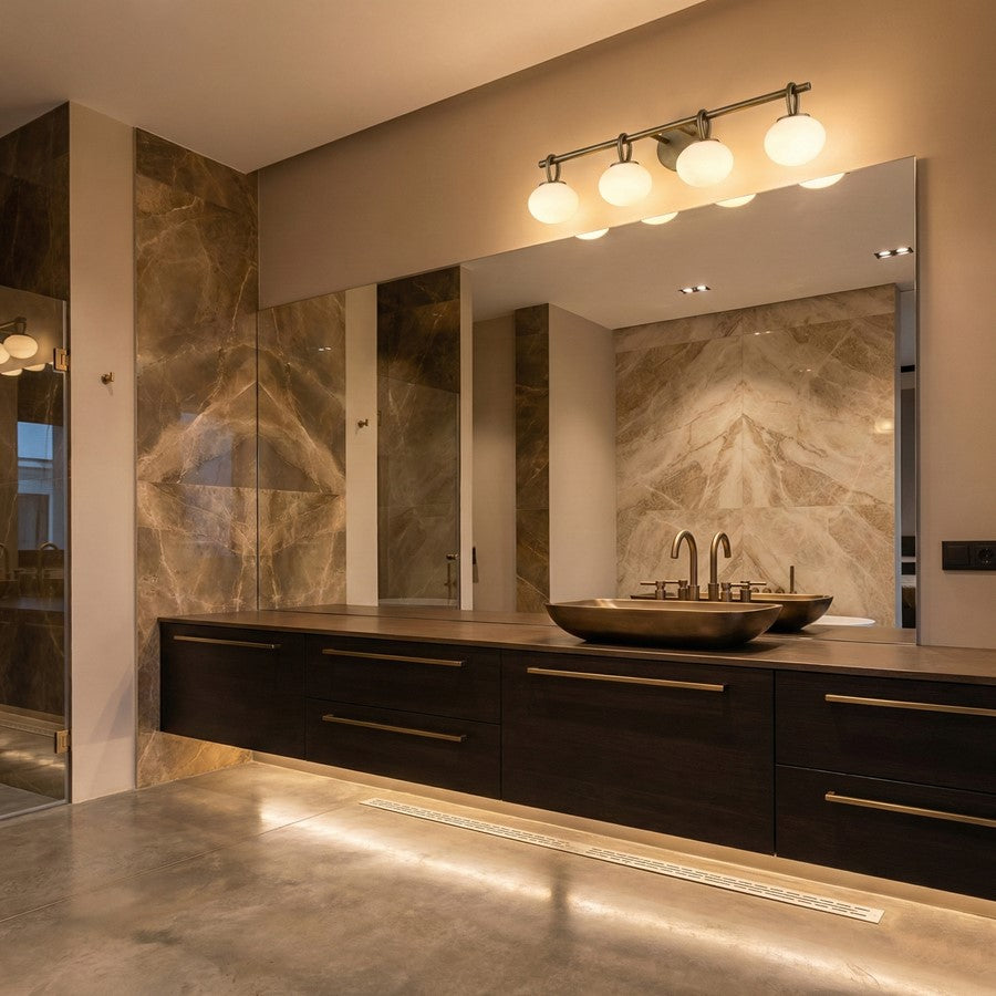 Artcraft Velora 4Lt LED Wall Sconce, Legacy Brass/White Swirl