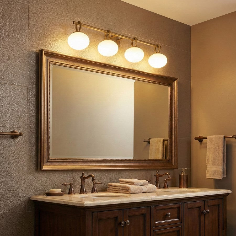 Artcraft Velora 4Lt LED Wall Sconce, Legacy Brass/White Swirl