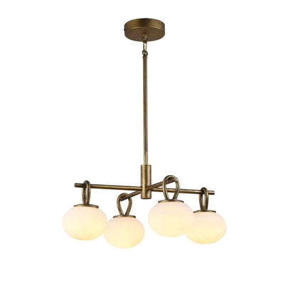 Artcraft Velora 4Lt LED 20" Pendant, Legacy Brass/White Swirl - AC12256LB