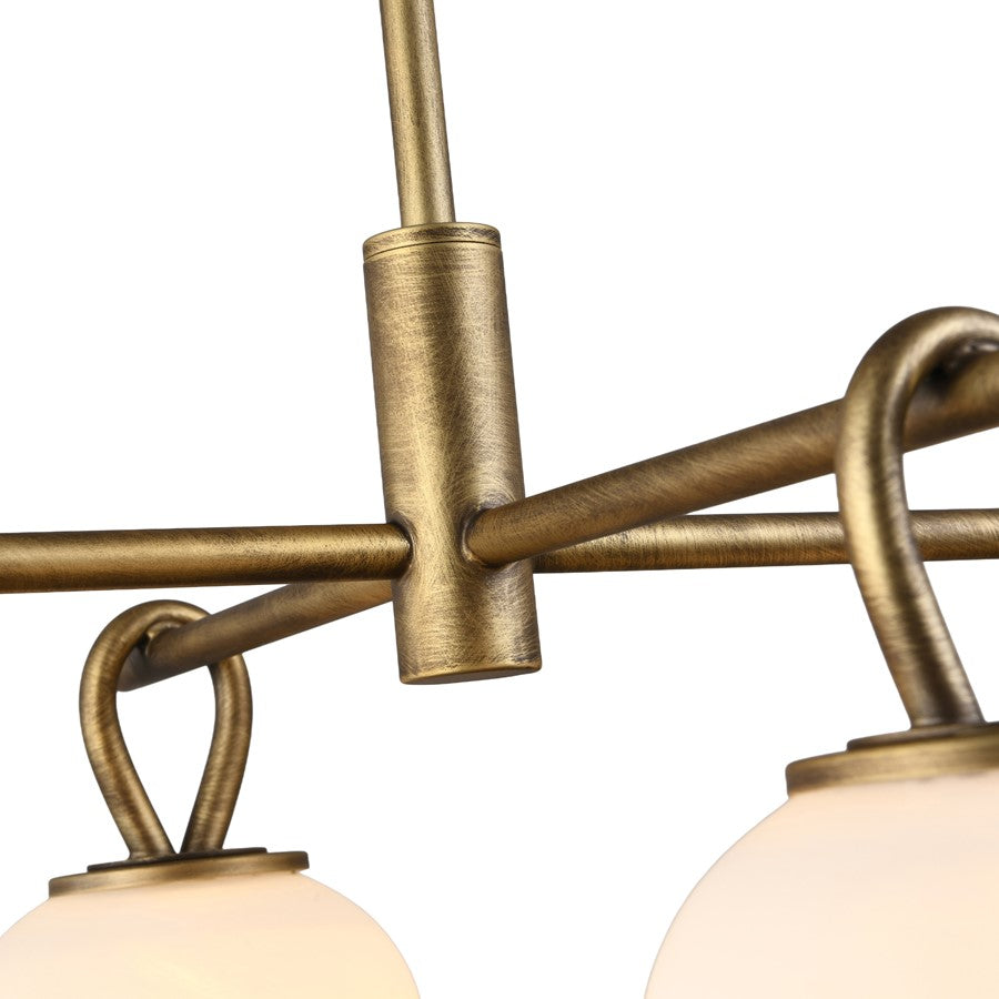 Artcraft Velora 4Lt LED 20" Pendant, Legacy Brass/White Swirl