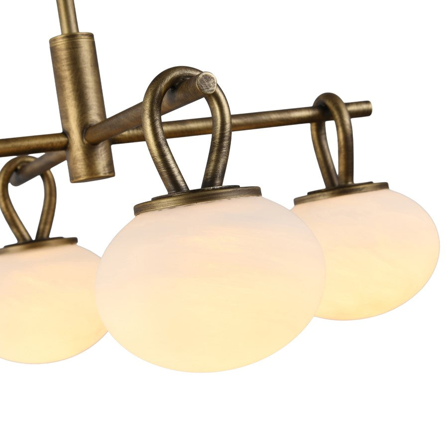 Artcraft Velora 4Lt LED 20" Pendant, Legacy Brass/White Swirl