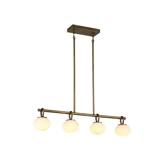 Artcraft Velora 4Lt LED 35" Pendant, Legacy Brass/White Swirl - AC12257LB