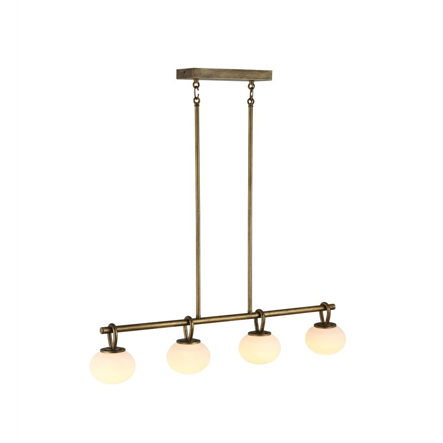 Artcraft Velora 4Lt LED 35" Pendant, Legacy Brass/White Swirl