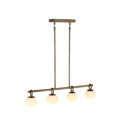 Artcraft Velora 4Lt LED 35" Pendant, Legacy Brass/White Swirl