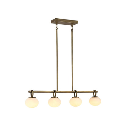 Artcraft Velora 4Lt LED 35" Pendant, Legacy Brass/White Swirl