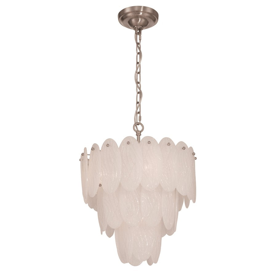 Artcraft Serena 5 Light Chandelier, Satin Nickel/White - AC12260SN