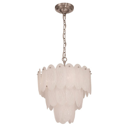 Artcraft Serena 5 Light Chandelier, Satin Nickel/White - AC12260SN