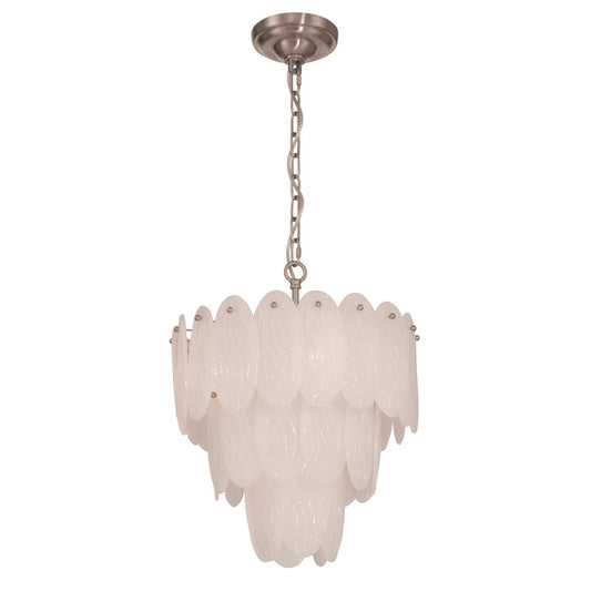 Artcraft Serena 5 Light Chandelier, Satin Nickel/White - AC12260SN