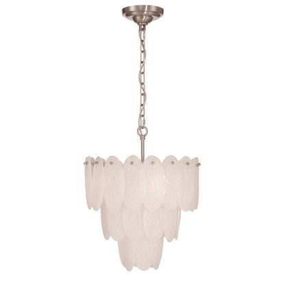 Artcraft Serena 5 Light Chandelier, Satin Nickel/White