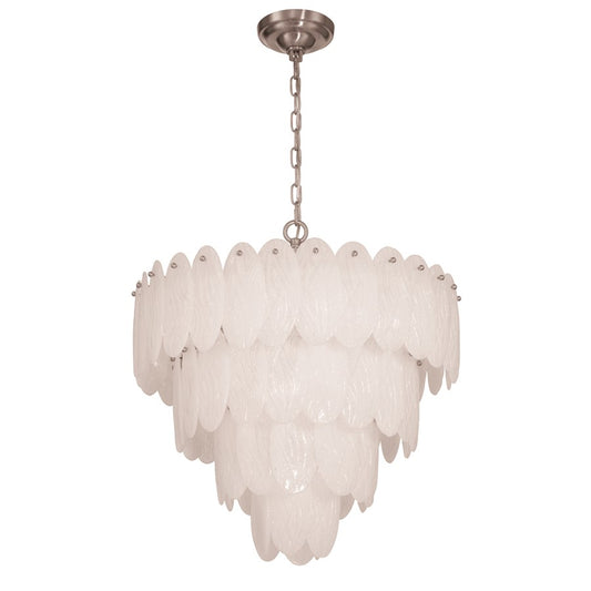 Artcraft Serena 13 Light Chandelier, Satin Nickel/White - AC12261SN