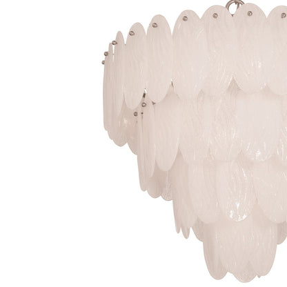 Artcraft Serena 13 Light Chandelier, Satin Nickel/White