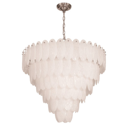 Artcraft Serena 25 Light Chandelier, Satin Nickel/White - AC12262SN