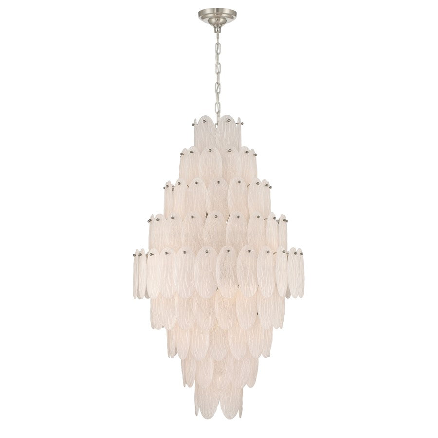 Artcraft Serena 19 Light Chandelier, Satin Nickel/White - AC12263SN