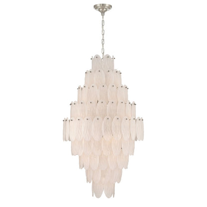 Artcraft Serena 19 Light Chandelier, Satin Nickel/White - AC12263SN