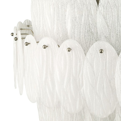 Artcraft Serena 19 Light Chandelier, Satin Nickel/White