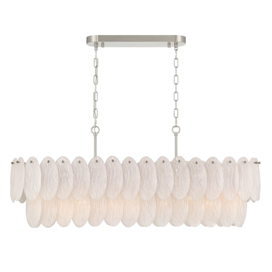 Artcraft Serena 9 Light Pendant, Satin Nickel/White - AC12264SN