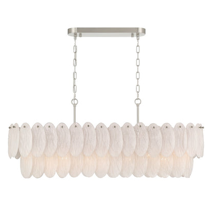 Artcraft Serena 9 Light Pendant, Satin Nickel/White - AC12264SN