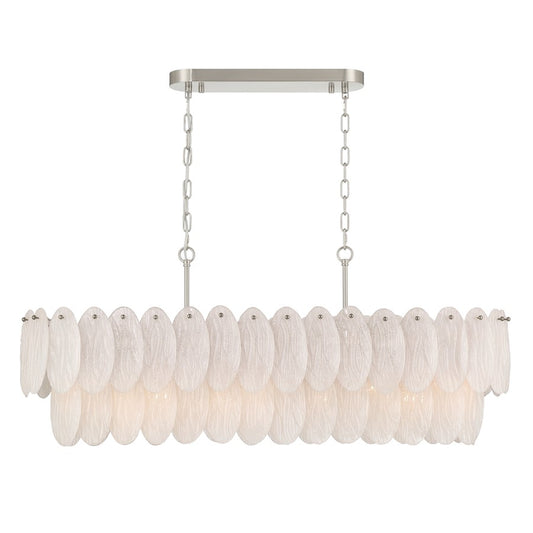 Artcraft Serena 9 Light Pendant, Satin Nickel/White - AC12264SN