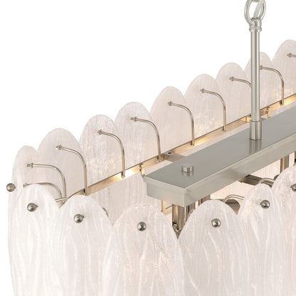 Artcraft Serena 9 Light Pendant, Satin Nickel/White