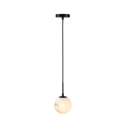 Artcraft Nightfall 1 Light Pendant, Black/White Swirl