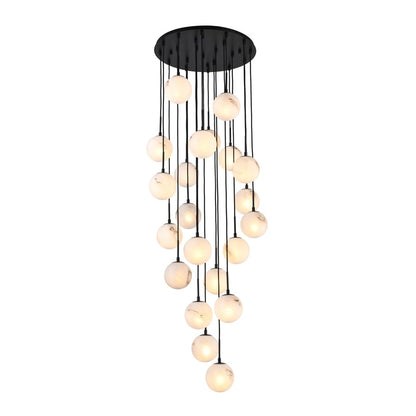 Artcraft Nightfall 21 Light Pendant, Black/White Swirl - AC12281BK