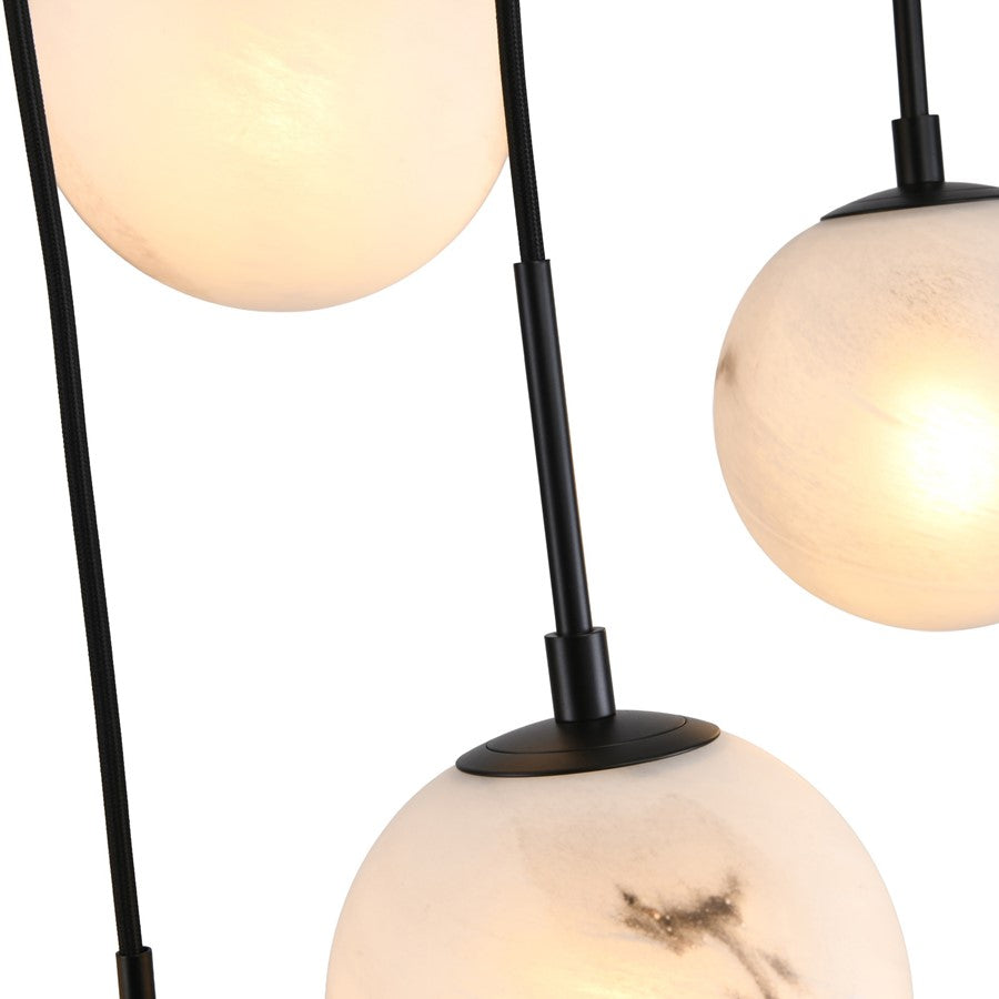 Artcraft Nightfall 13 Light Pendant, Black/White Swirl