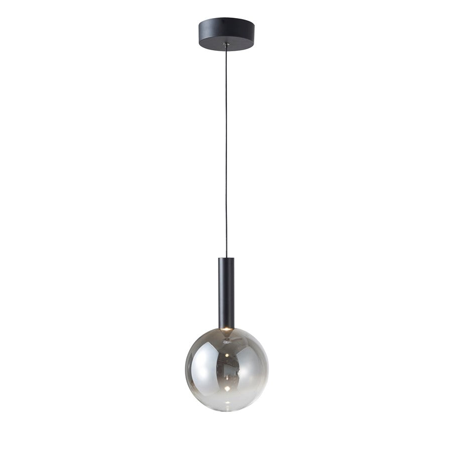 Artcraft Modella 1Lt LED Pendant, Black/Ombre Smoke/Clear - AC5001BK