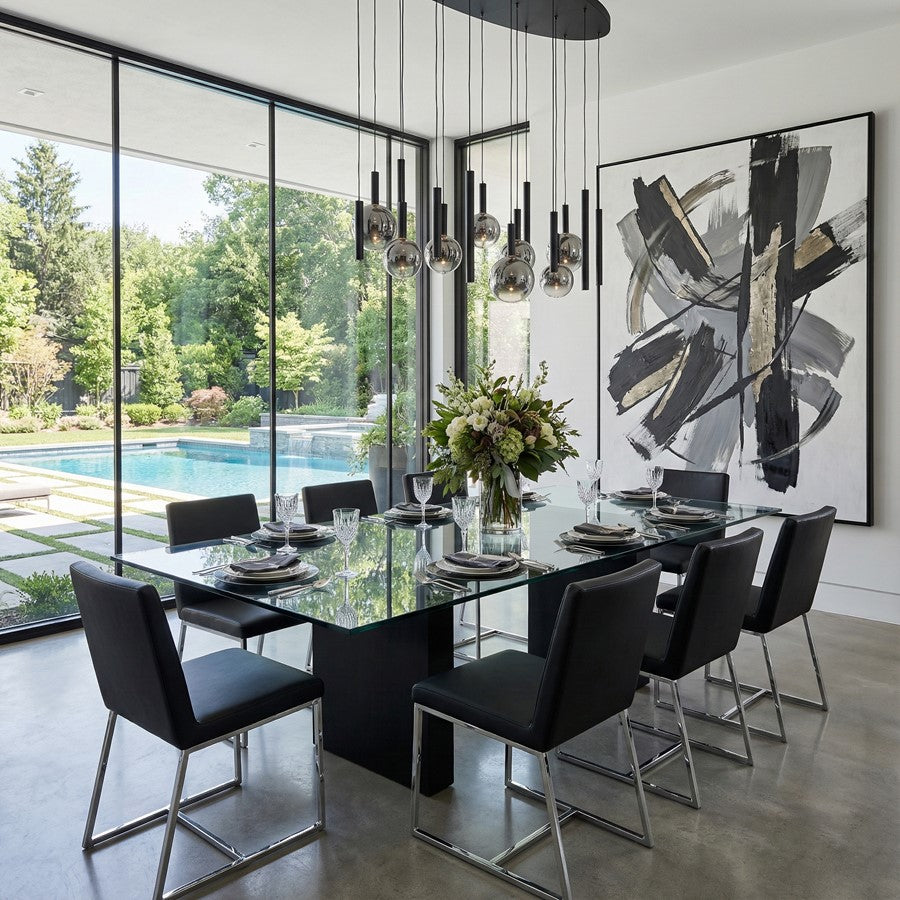 Artcraft Modella 14Lt LED Pendant, Black/Ombre Smoke/Clear
