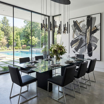 Artcraft Modella 14Lt LED Pendant, Black/Ombre Smoke/Clear