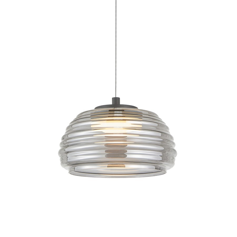 Artcraft Haze 1Lt LED 13" Pendant, Black/Smoke - AC5010SM