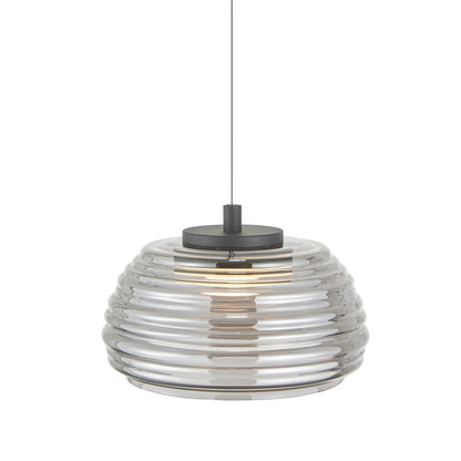 Artcraft Haze 1Lt LED 13" Pendant, Black/Smoke