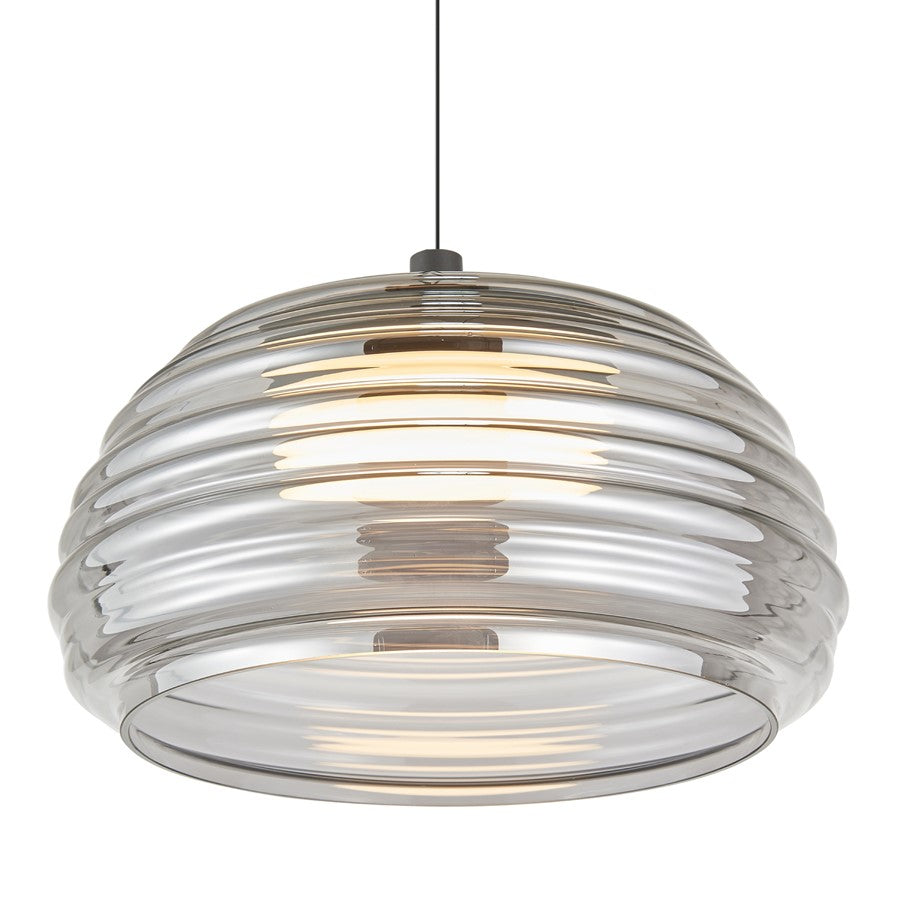 Artcraft Haze 1Lt LED 13" Pendant, Black/Smoke