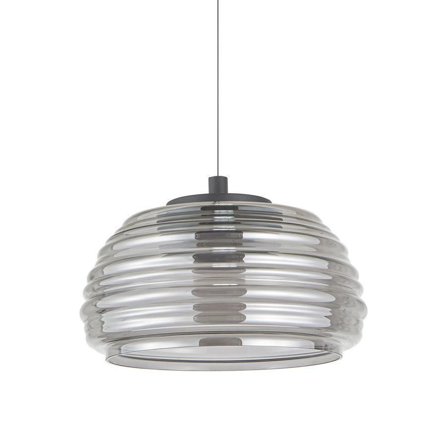 Artcraft Haze 1Lt LED 13" Pendant, Black/Smoke