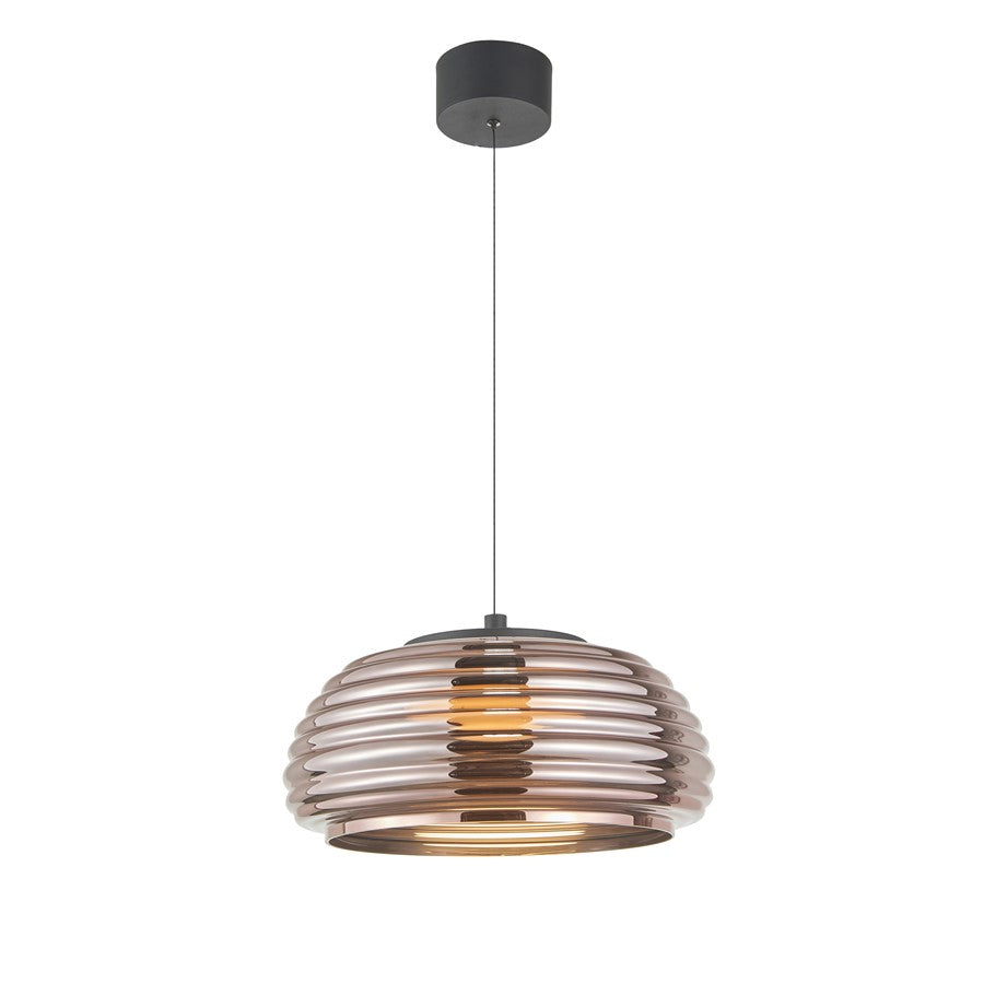 Artcraft Haze 1Lt LED 16" Pendant, Black/Espresso Copper - AC5011EC