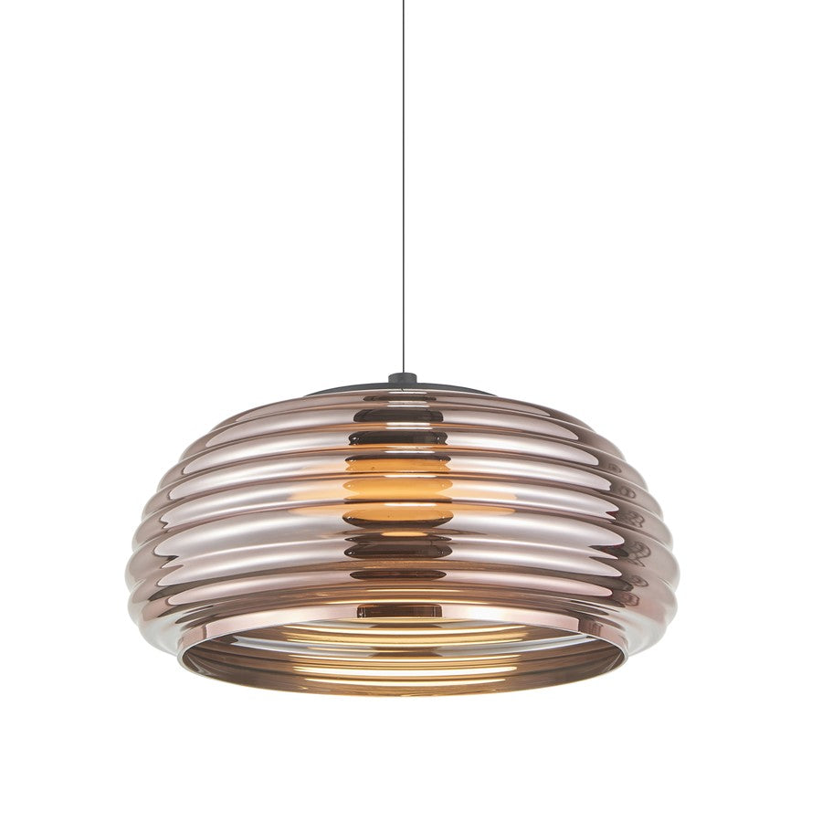 Artcraft Haze 1Lt LED 16" Pendant, Black/Espresso Copper