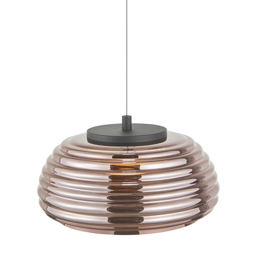 Artcraft Haze 1Lt LED 16" Pendant, Black/Espresso Copper