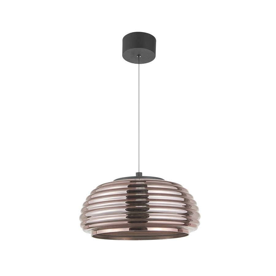 Artcraft Haze 1Lt LED 16" Pendant, Black/Espresso Copper