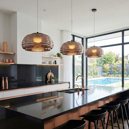Artcraft Haze 1Lt LED 16" Pendant, Black/Espresso Copper