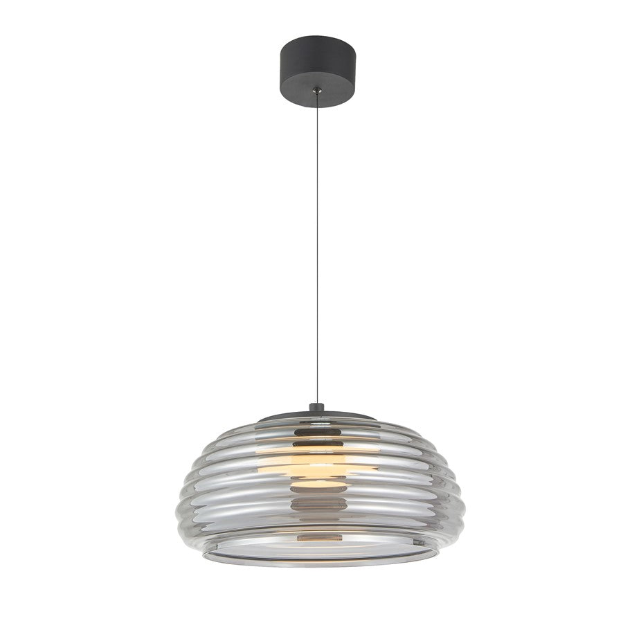Artcraft Haze 1Lt LED 16" Pendant, Black/Smoke - AC5011SM