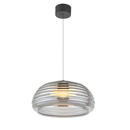 Artcraft Haze 1Lt LED 16" Pendant, Black/Smoke