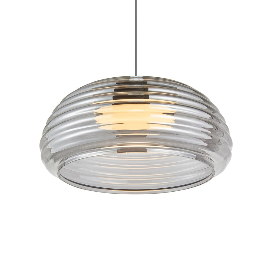 Artcraft Haze 1Lt LED 16" Pendant, Black/Smoke