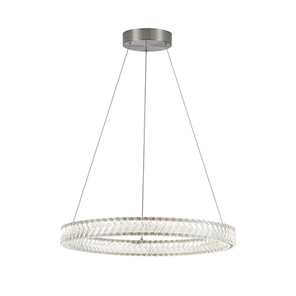 Artcraft Chevron 1Lt LED 24" Pendant, Brushed Nickel/Clear - AC5051BN
