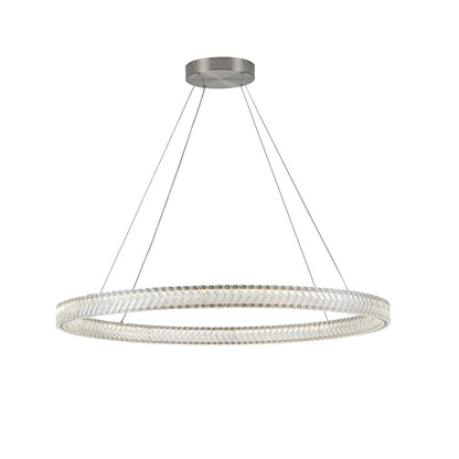 Artcraft Chevron 1Lt LED 39" Pendant, Brushed Nickel/Clear - AC5053BN