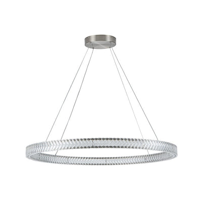 Artcraft Chevron 1Lt LED 39" Pendant, Brushed Nickel/Clear