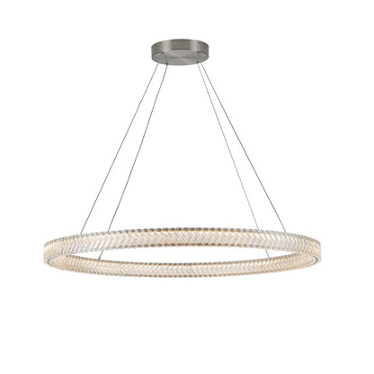 Artcraft Chevron 1Lt LED 39" Pendant, Brushed Nickel/Clear