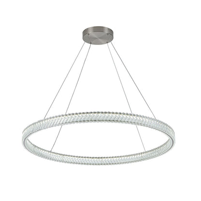 Artcraft Chevron 1Lt LED 39" Pendant, Brushed Nickel/Clear