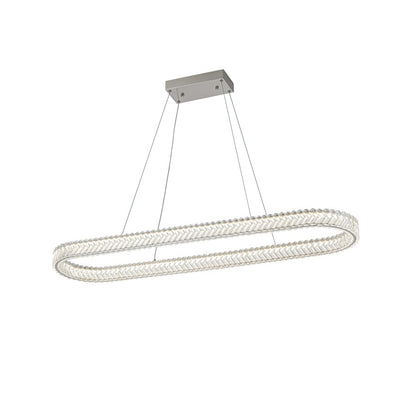 Artcraft Chevron 1Lt LED 47" Pendant, Brushed Nickel/Clear - AC5054BN
