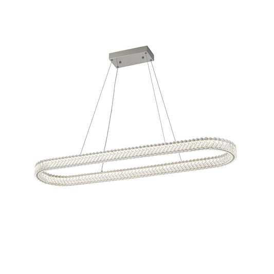 Artcraft Chevron 1Lt LED 47" Pendant, Brushed Nickel/Clear - AC5054BN